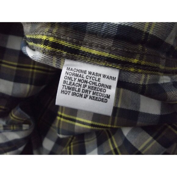 Levis Shirt Mens Size Large Plaid Button-Up Long Sleeve Brown Blue Yellow - Picture 11 of 11